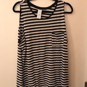 Black and white striped tank